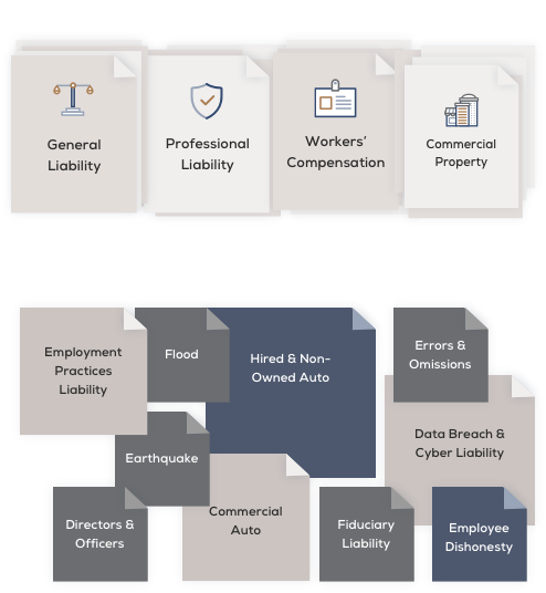 Patch together basic coverages, then buy extra coverages to fill gaps