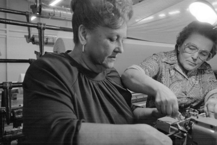 Women working in Berkshire Hathaway textile factory